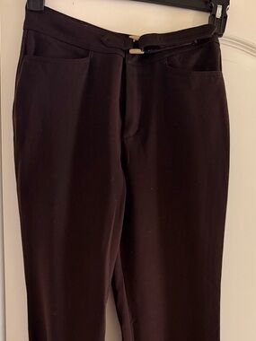 Women’s Vertigo Paris Dress Pants in Dark Brown with Belt Loop Detail